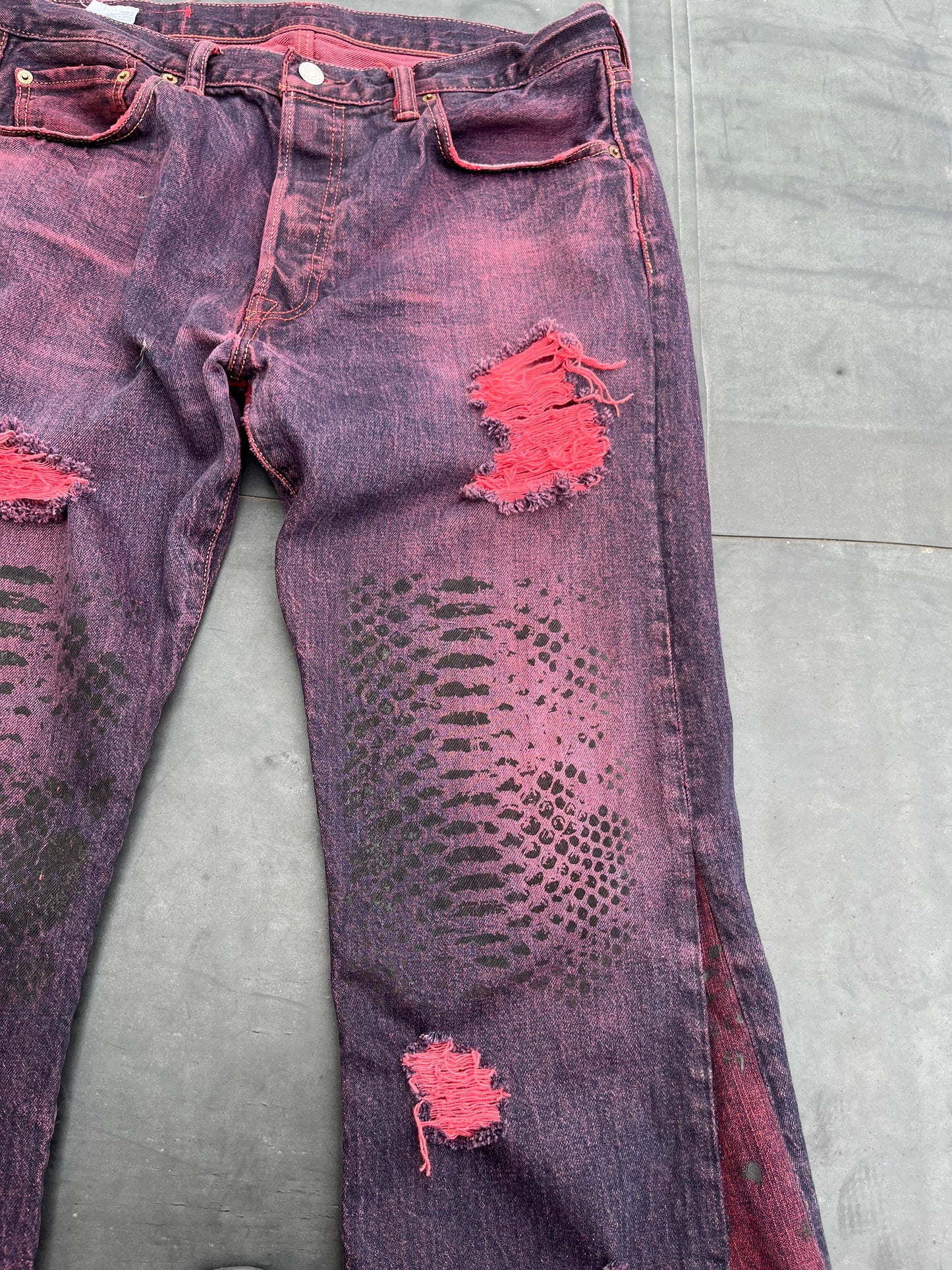 Red Reptilian denim FL4R3