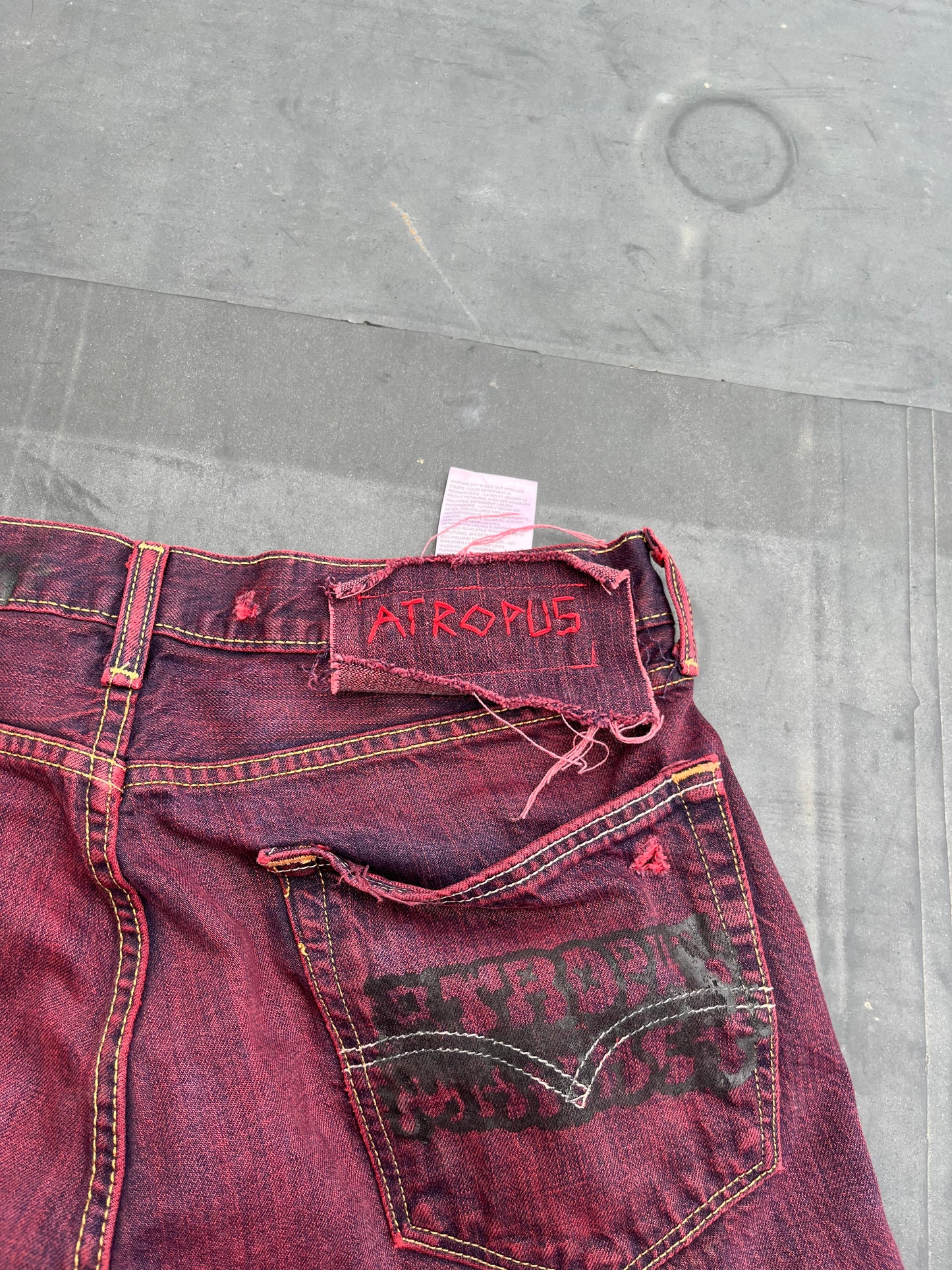 Red Reptilian denim str8