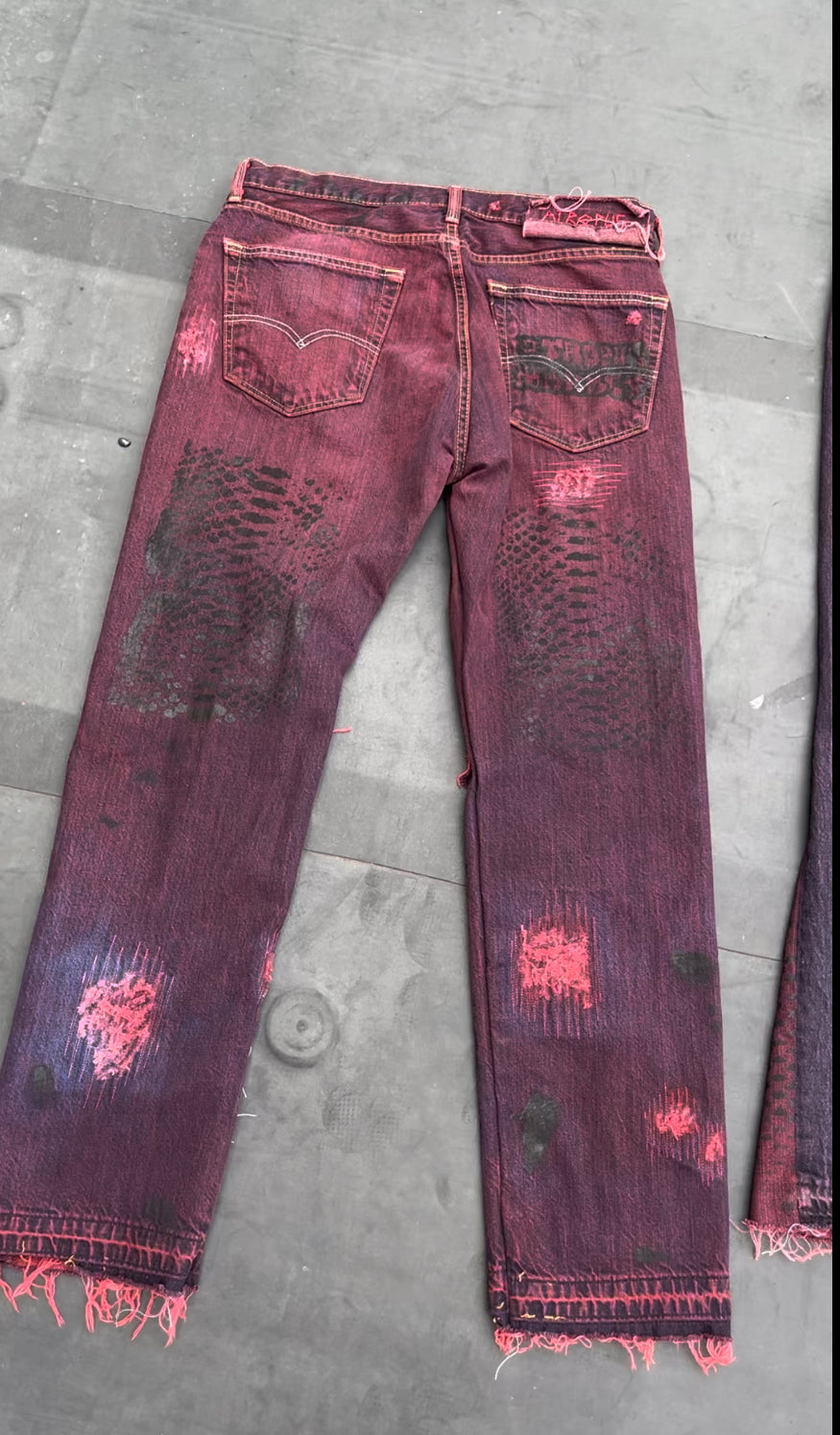 Red Reptilian denim str8